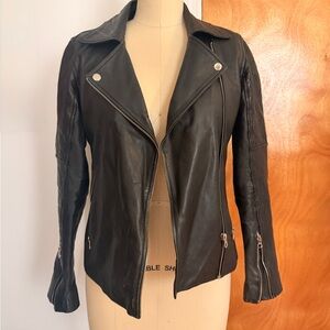 Classic Black Leather Jacket - Women